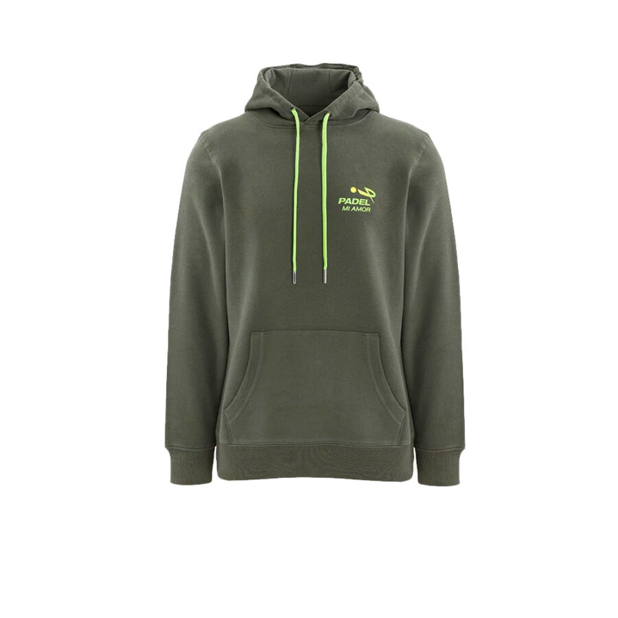 Felpe padel uomo verde militare in tessuto PST