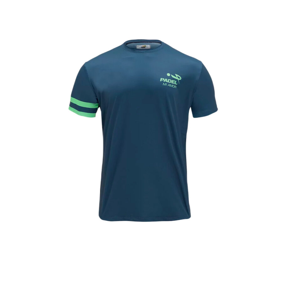 Maglia padel uomo blu in tessuto elasticizzato