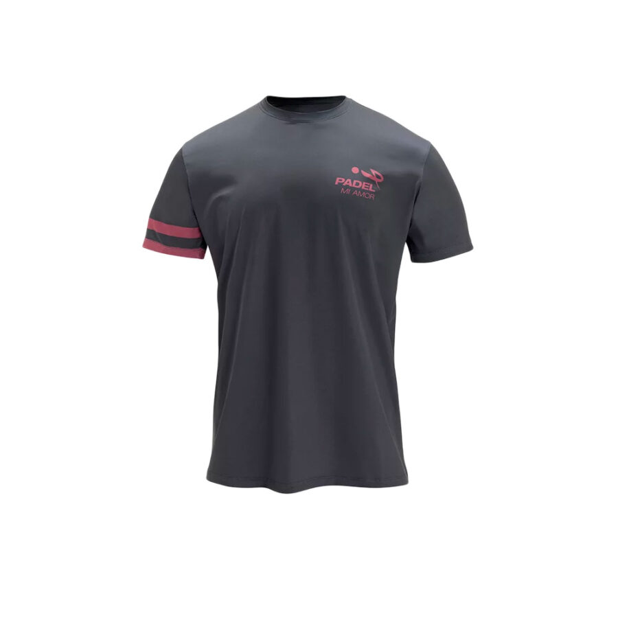 Maglia padel uomo nera in tessuto tecnico elastico