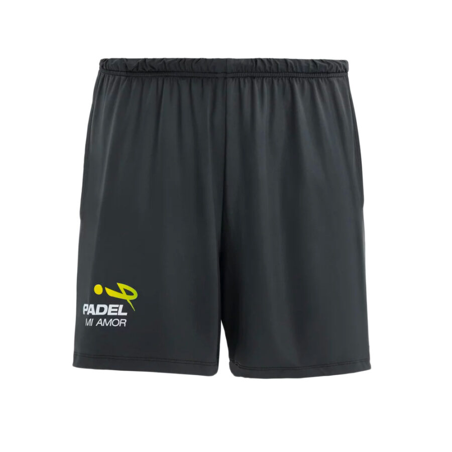 Pantaloncini padel uomo in tessuto bielastico nero