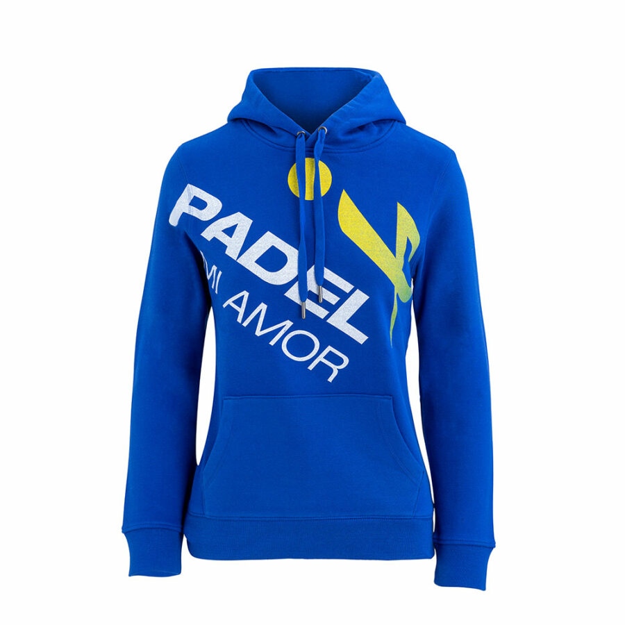 Felpa padel donna blu con logo anteriore