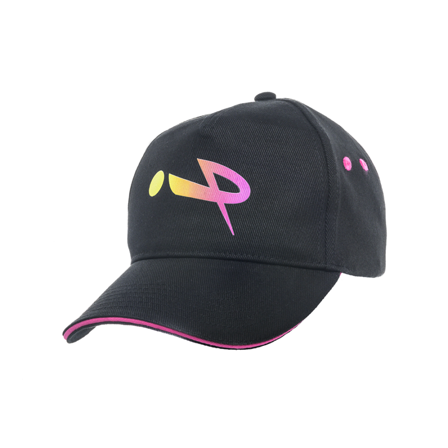 Cappellino Padelmiamor Nero e rosa fluo