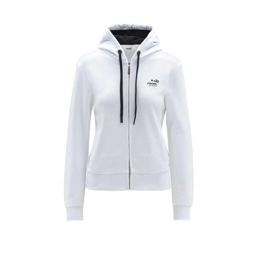 Felpa bianca donna con zip
