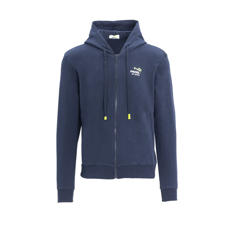 Felpa uomo blu con zip