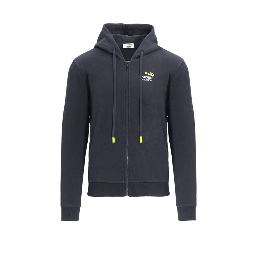 Felpa nera uomo con zip