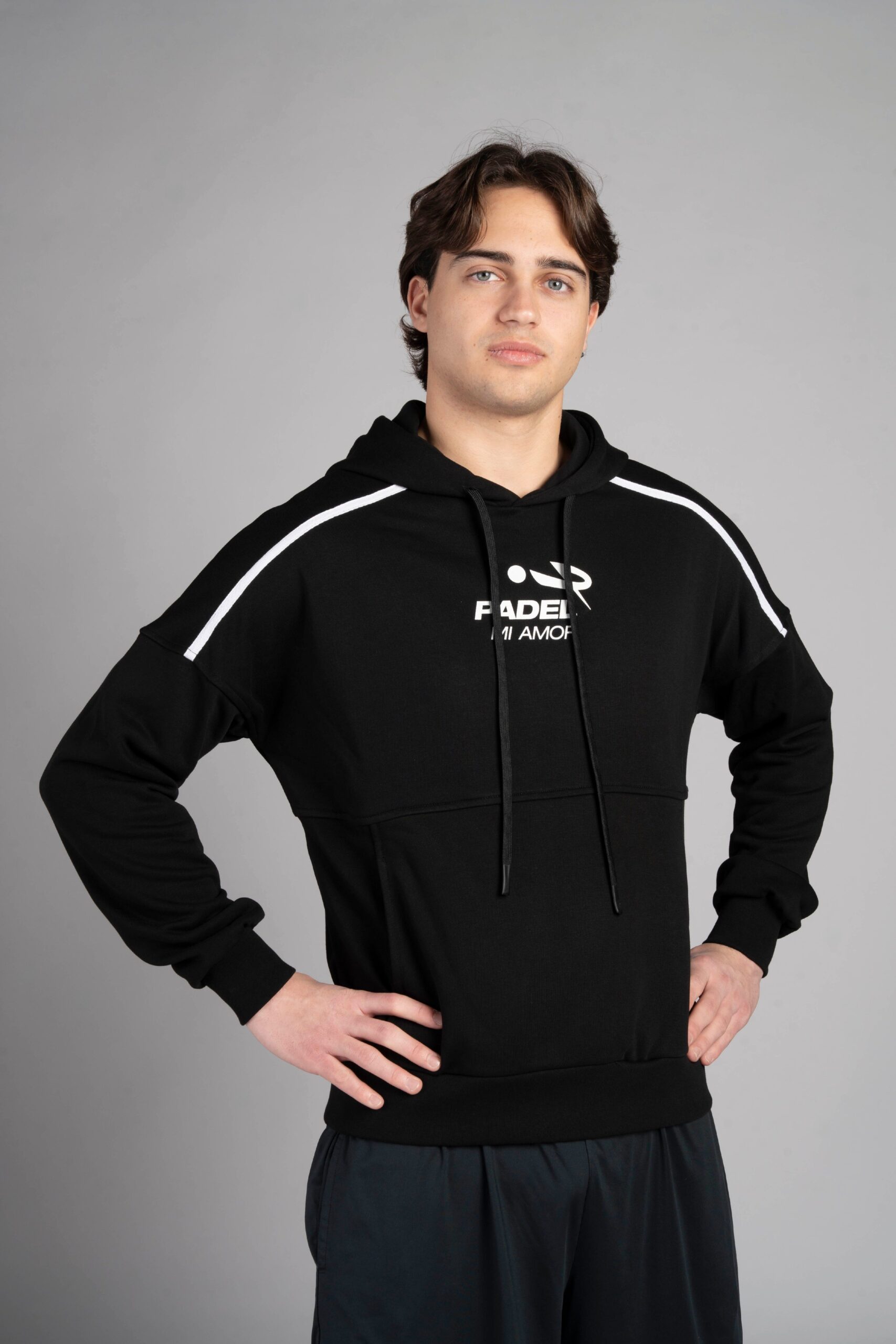 FELPA NERA PADEL UOMO EVER